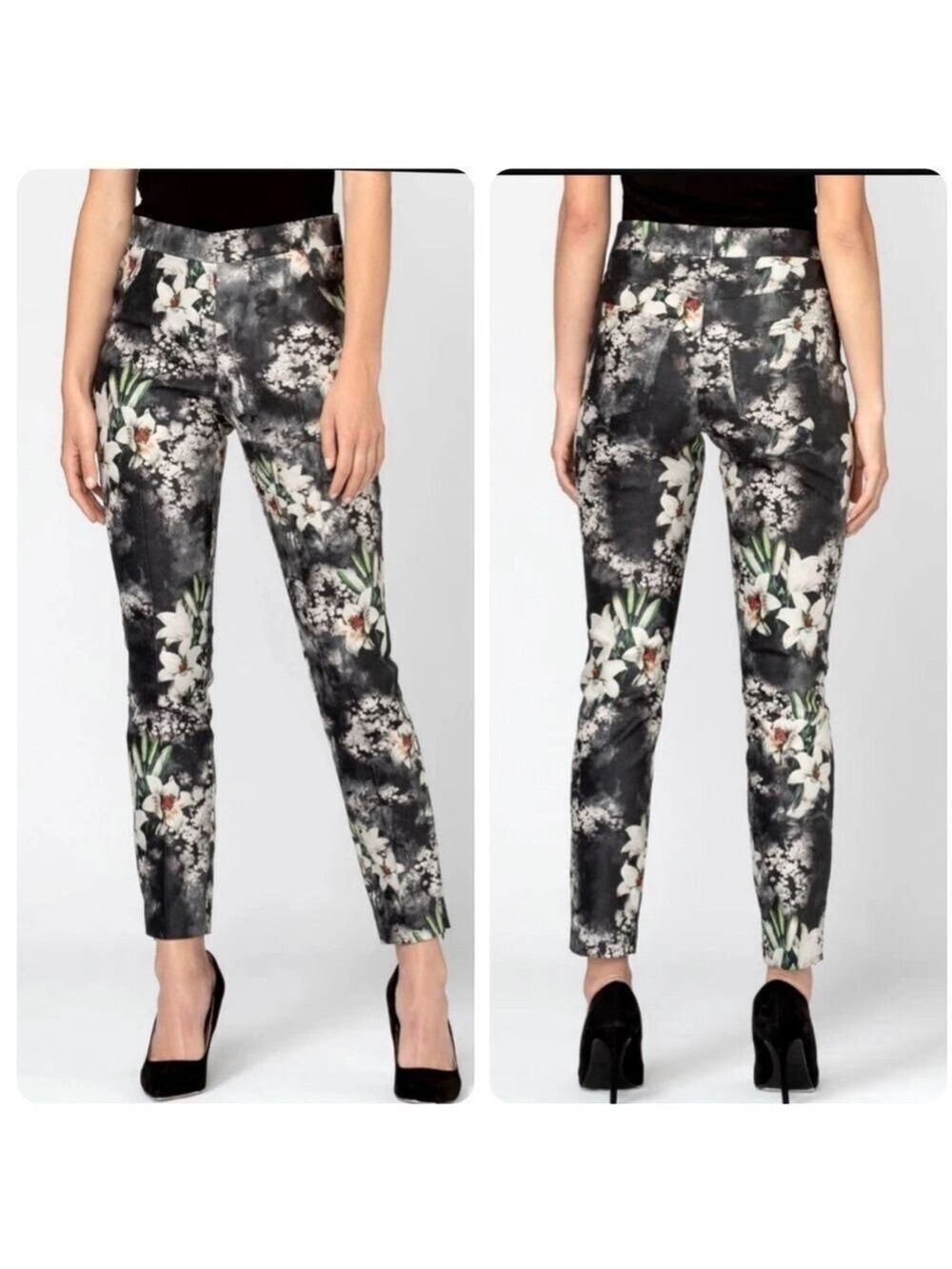 NWT Joseph Ribkoff Floral Pull on Pants Stretchy Size 4 BRAND NEW